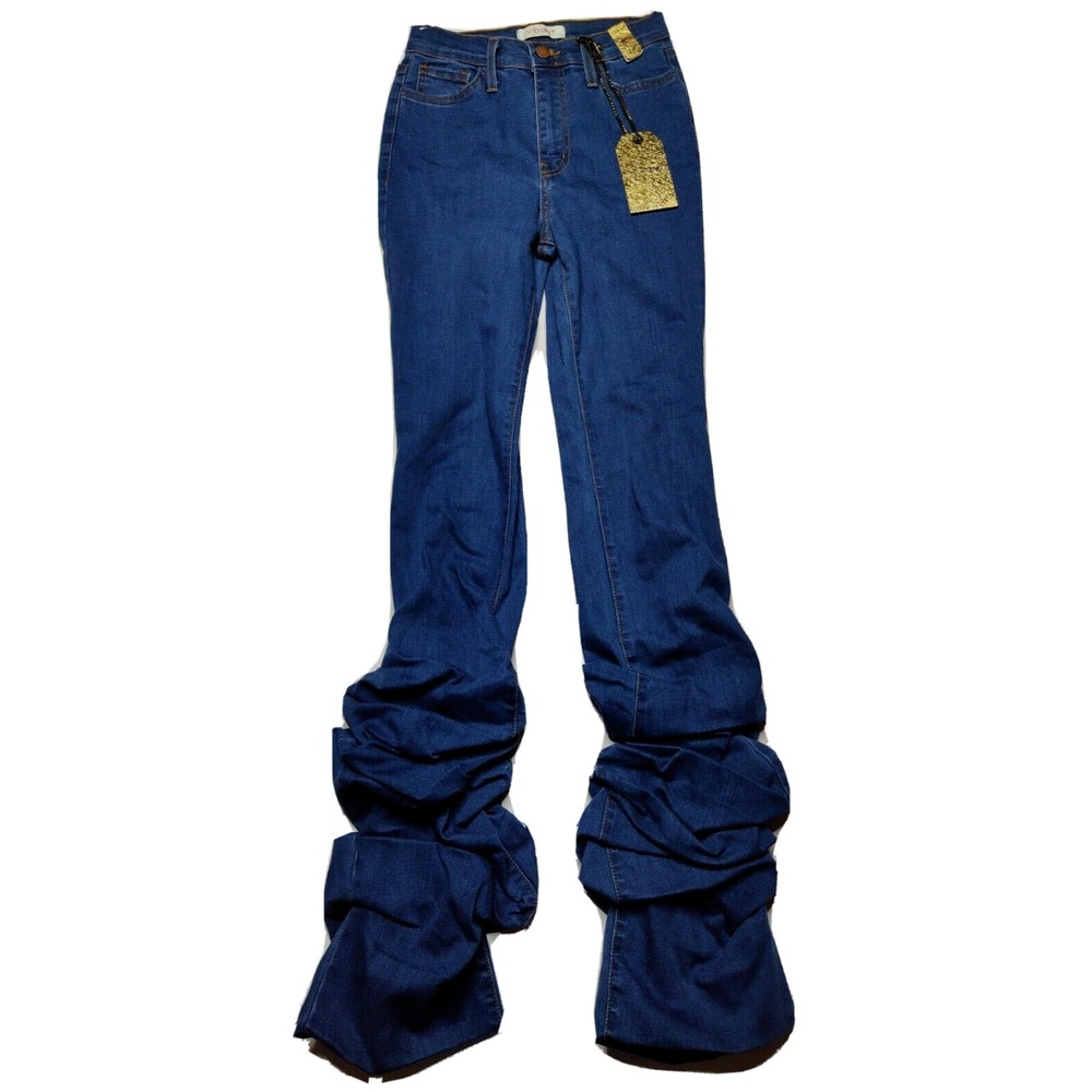 Vibrant MIU Scrunch It Up Women‎ Medium (24"-28" Waist) Blue Jeans Made USA NEW